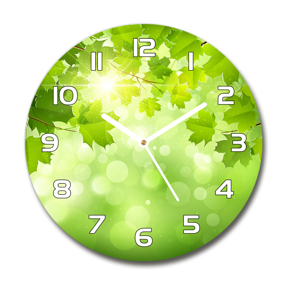 Round wall clock Chestnut leaves