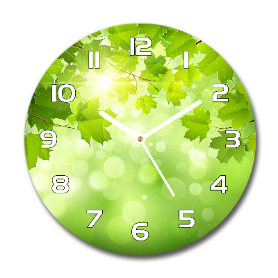 Round wall clock Chestnut leaves