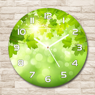 Round wall clock Chestnut leaves