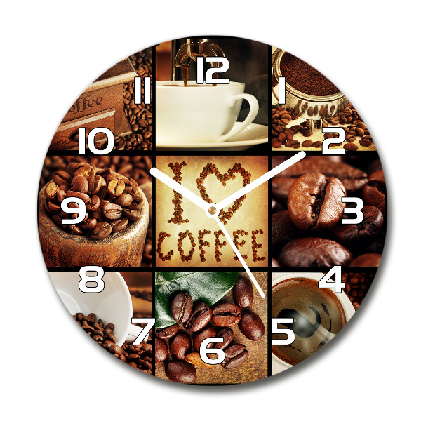 Round wall clock Coffee collage