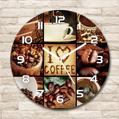 Round wall clock Coffee collage