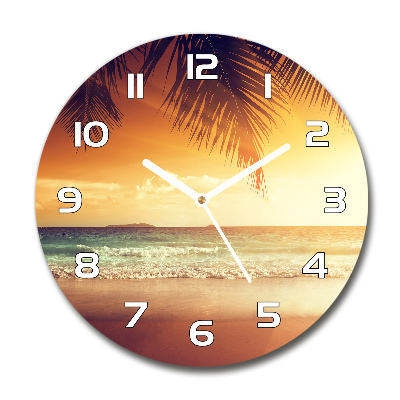 Round wall clock Tropical beach