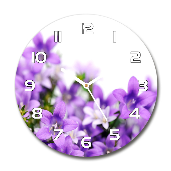 Round wall clock Purple bells