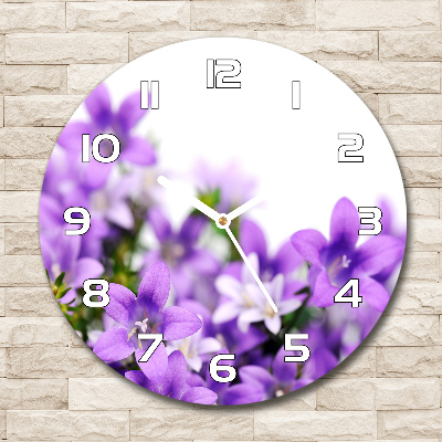 Round wall clock Purple bells