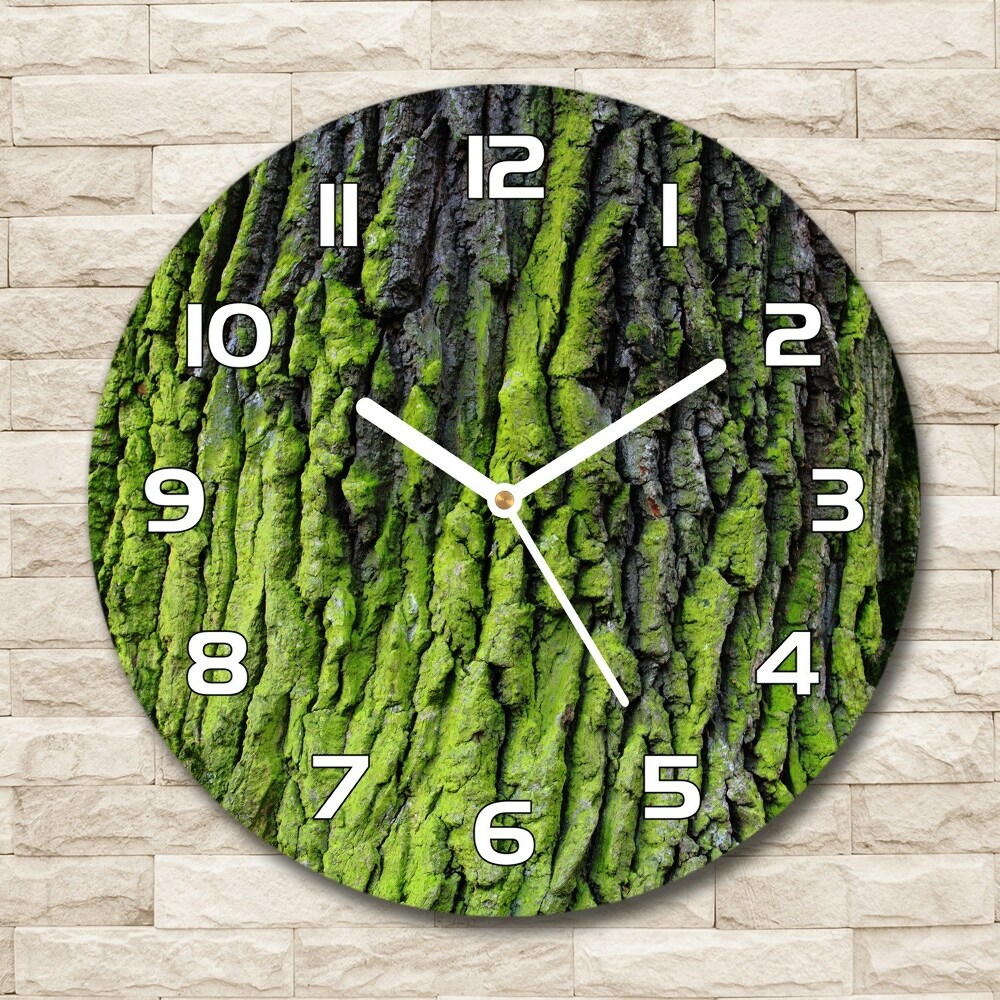 Round wall clock Tree bark