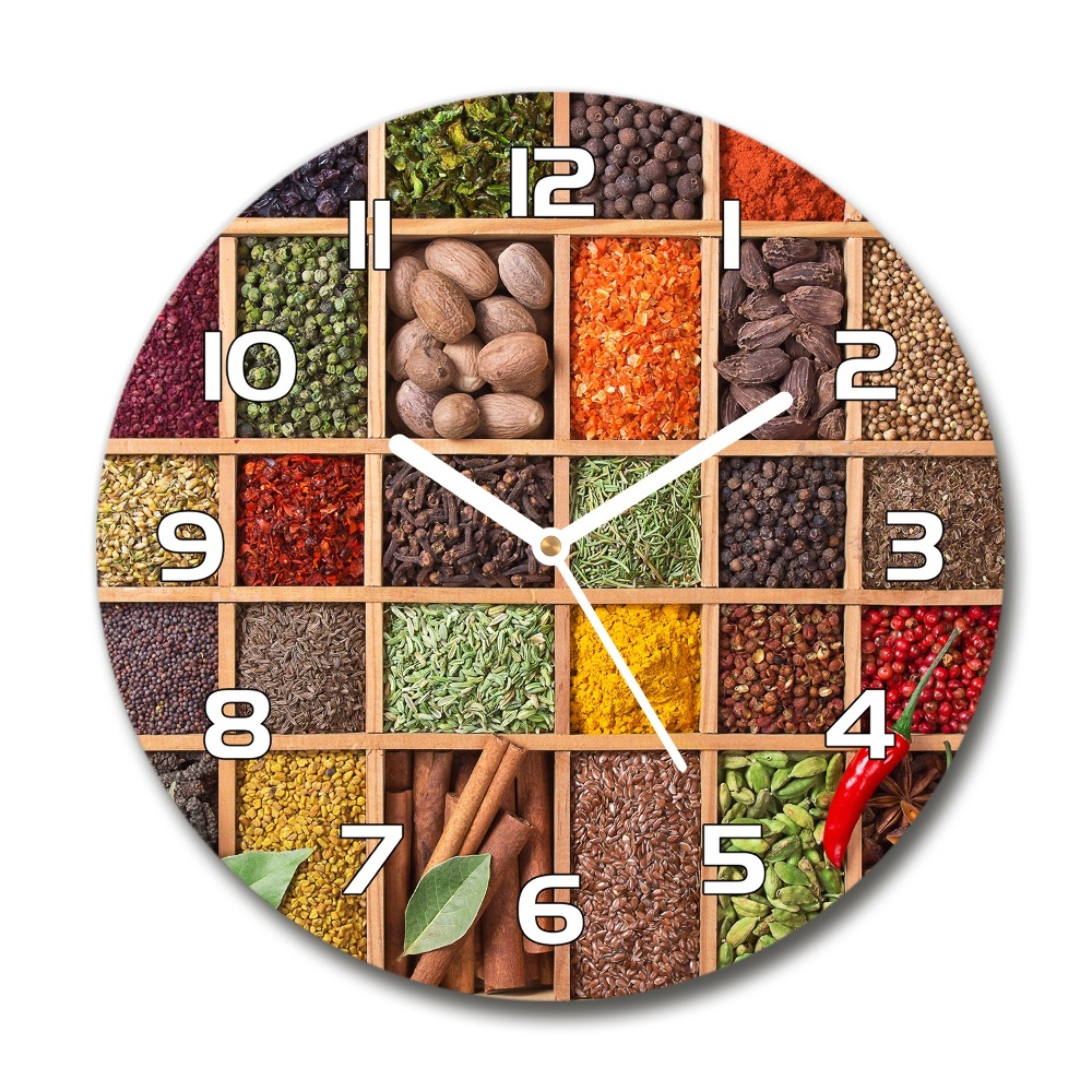 Round wall clock Spices and herbs