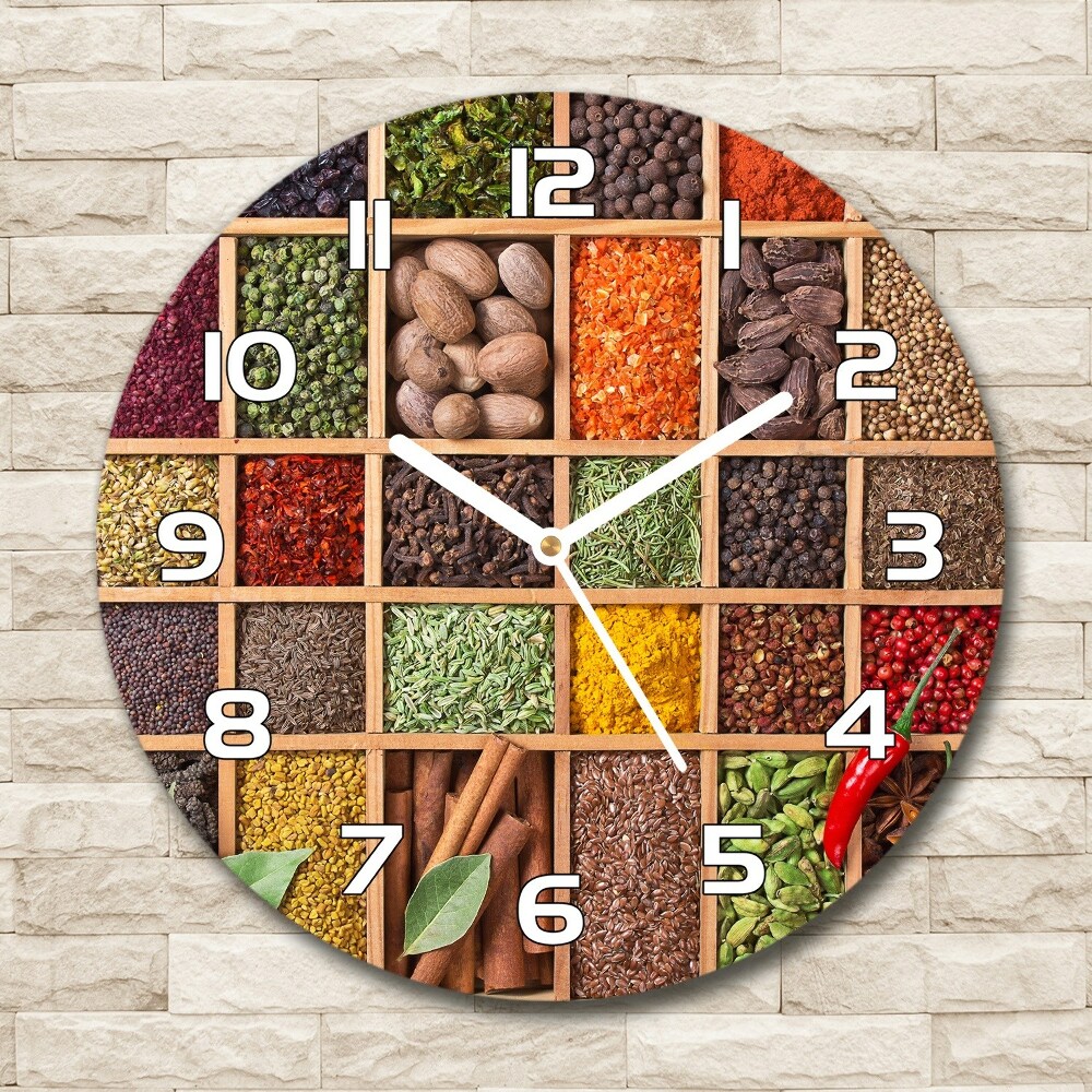 Round wall clock Spices and herbs