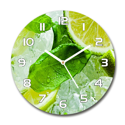 Round wall clock Ice lime