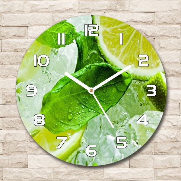 Round wall clock Ice lime