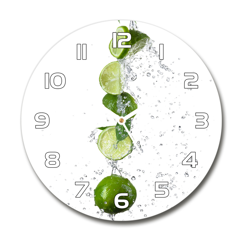 Round wall clock Lime and water