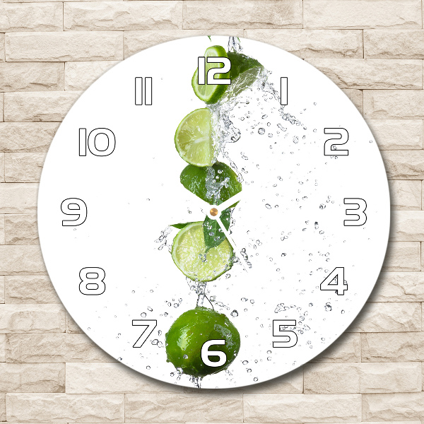 Round wall clock Lime and water