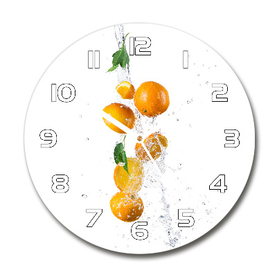 Round wall clock Oranges and water