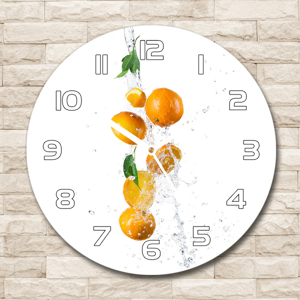 Round wall clock Oranges and water