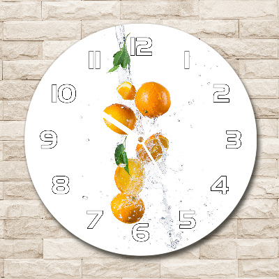 Round wall clock Oranges and water