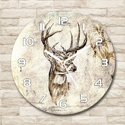 Round wall clock Deer