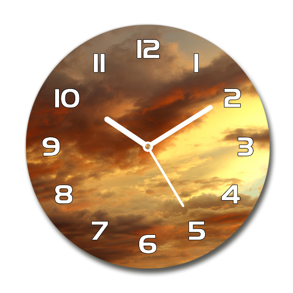 Round glass clock Sunrise