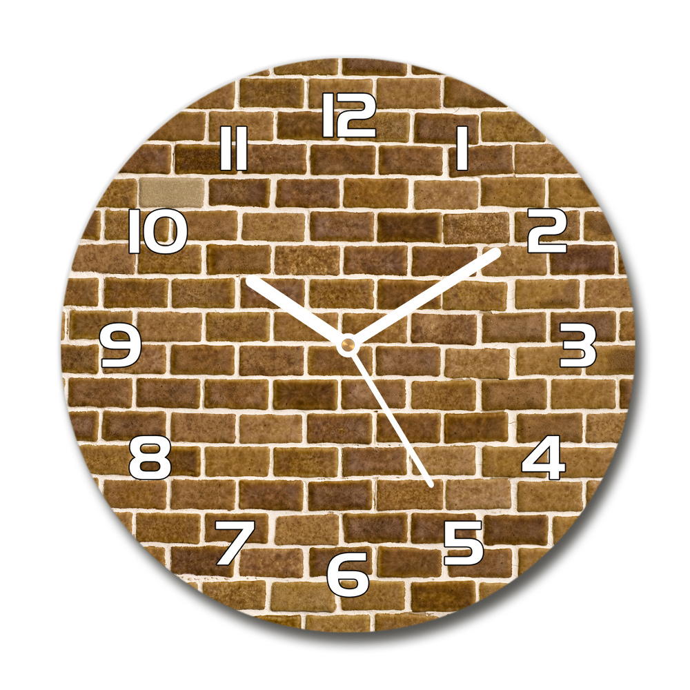 Round glass wall clock Brick wall