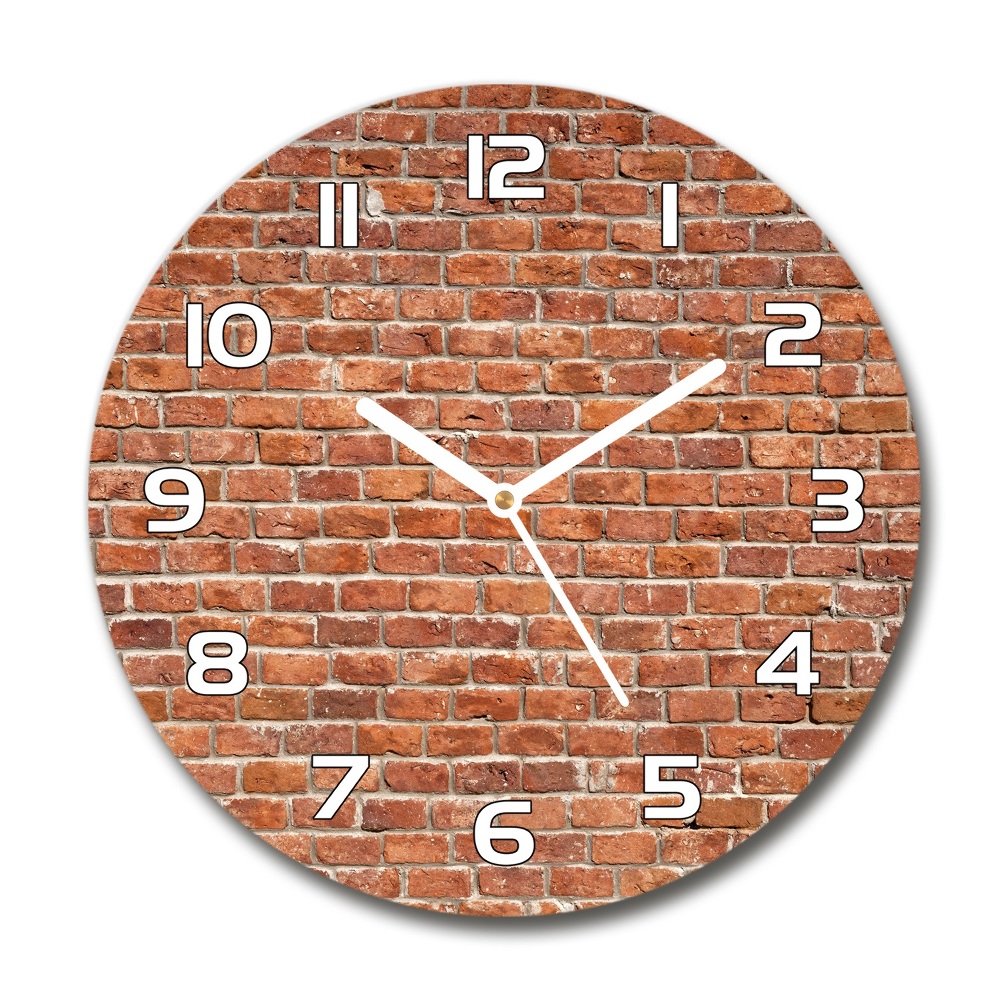 Round clock glass Brick wall