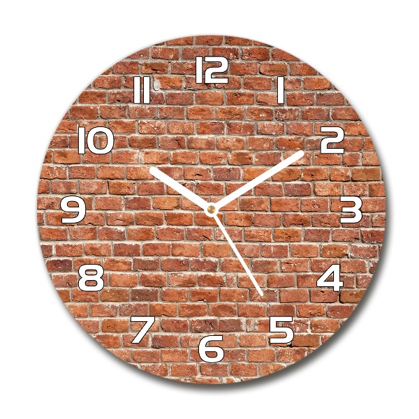 Round clock glass Brick wall