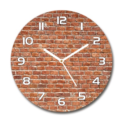 Round clock glass Brick wall