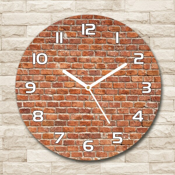 Round clock glass Brick wall