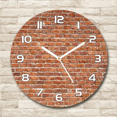 Round clock glass Brick wall