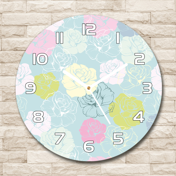 Round wall clock Roses