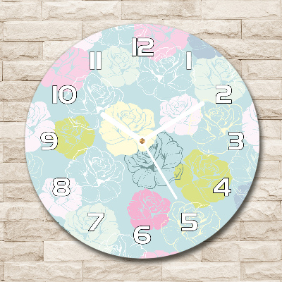 Round wall clock Roses