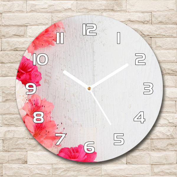 Round wall clock Flowers