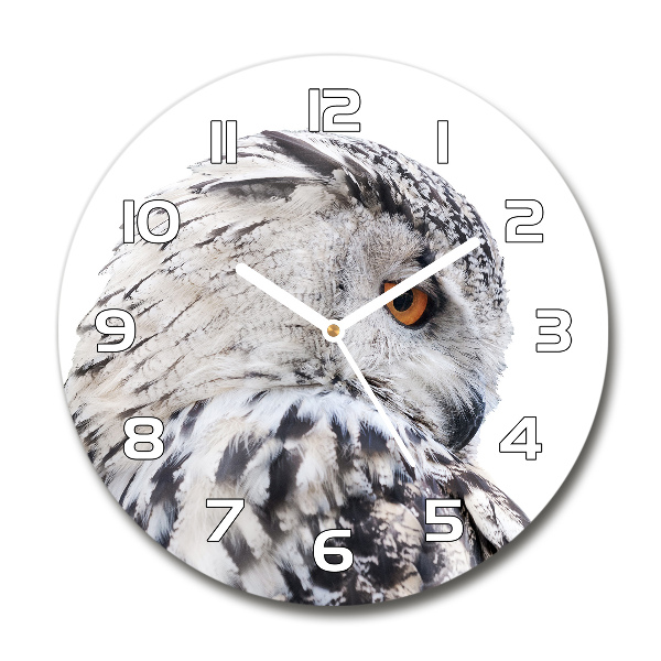 Round wall clock White owl