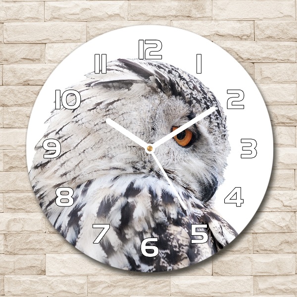 Round wall clock White owl