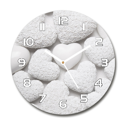 Round glass wall clock White background