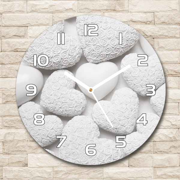 Round glass wall clock White background