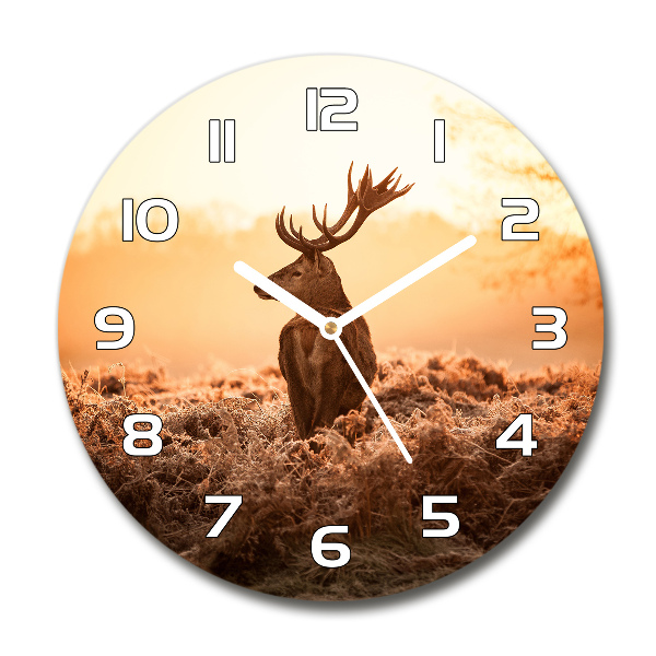 Round wall clock Jeleń sunrise