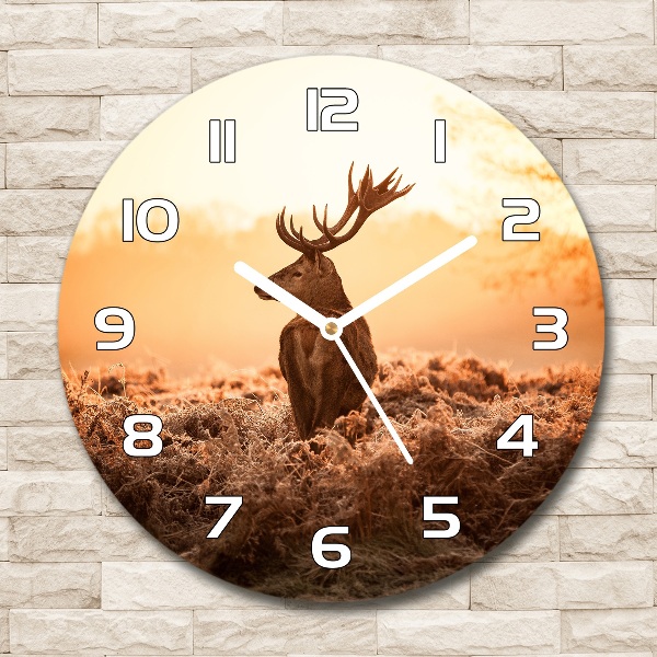 Round wall clock Jeleń sunrise