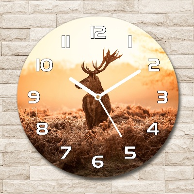 Round wall clock Jeleń sunrise