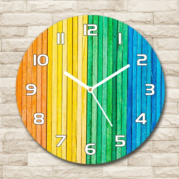 Round wall clock Colorful stripes