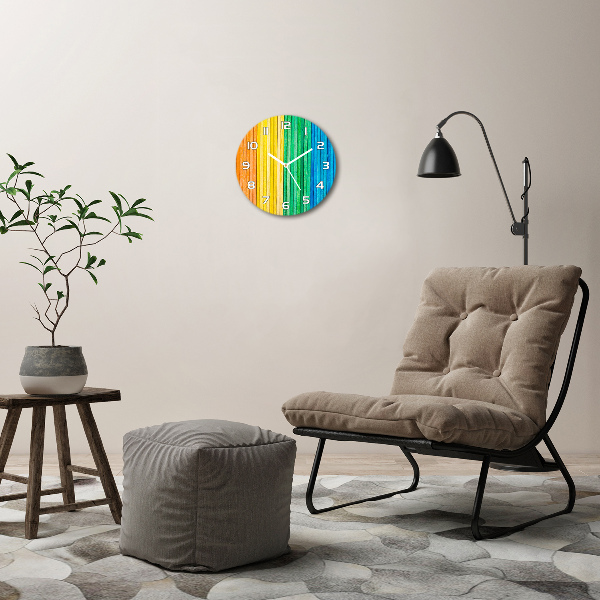 Round wall clock Colorful stripes