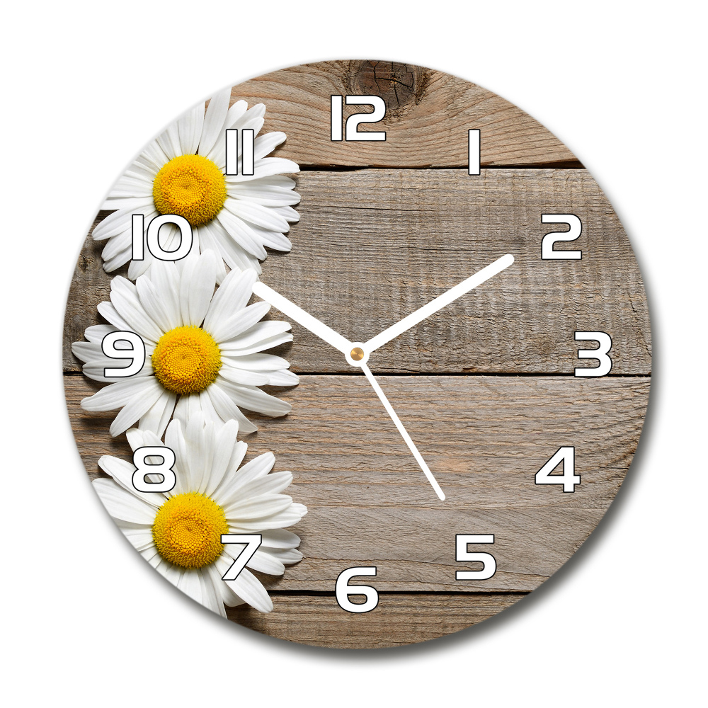 Round wall clock Daisy wood