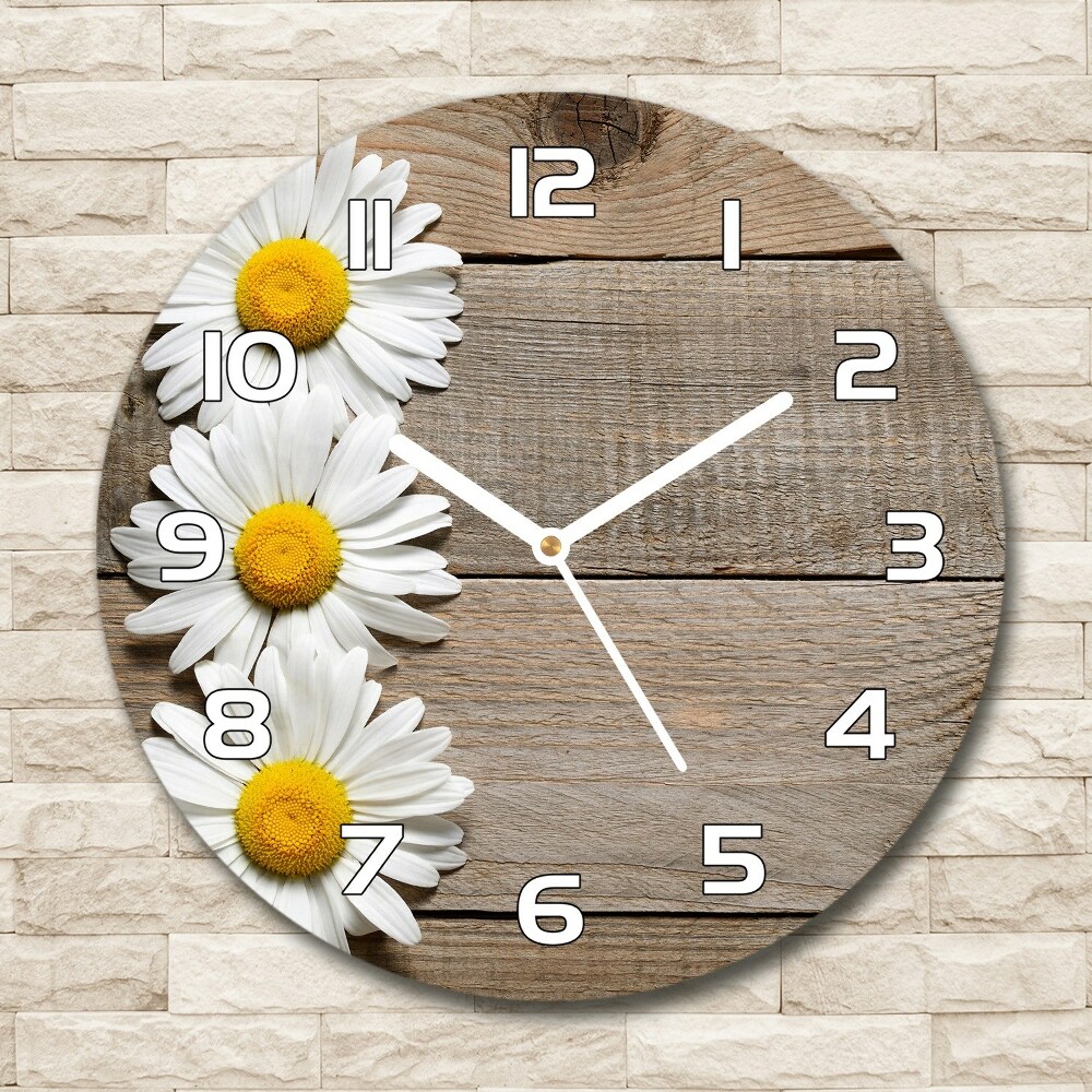 Round wall clock Daisy wood