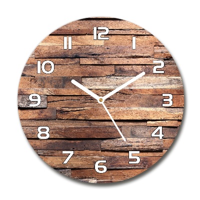 Round wall clock Wooden wall