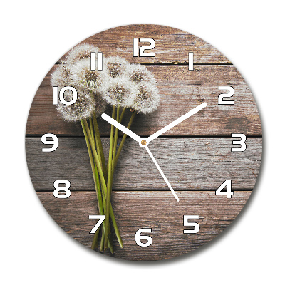 Round wall clock Dandelion wood