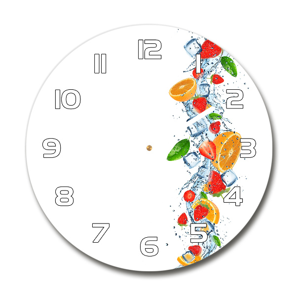 Round clock glass Ice fruit