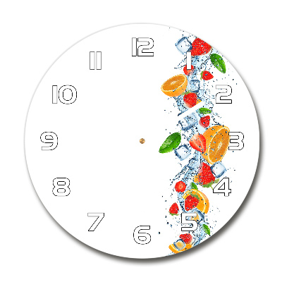 Round clock glass Ice fruit