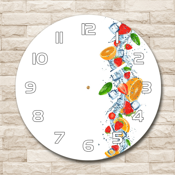 Round clock glass Ice fruit