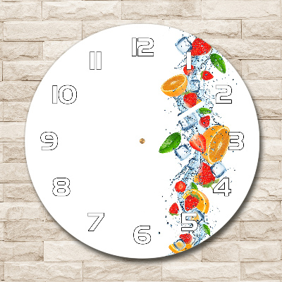 Round clock glass Ice fruit