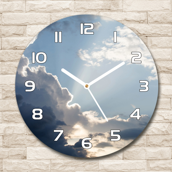 Round wall clock Clouds in the sky