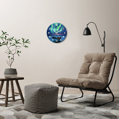 Round wall clock Northern lights