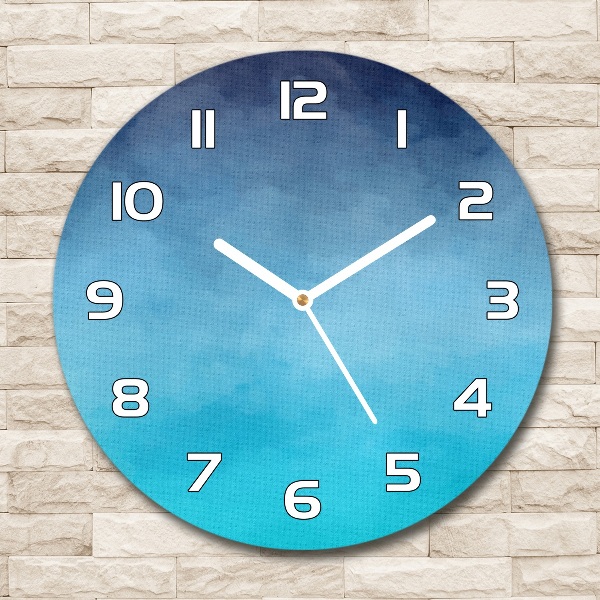 Round glass wall clock Smoke