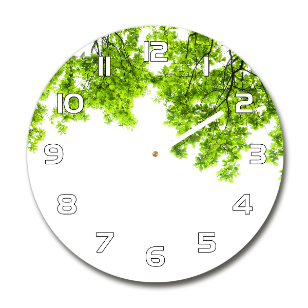 Round wall clock Oak leaves